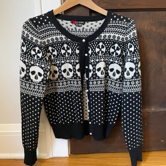 Wool and acrylic skull fair isle sweater - Picture 1 of 5